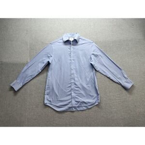Charles Tyrwhitt Men Dress Shirts 16/34 Light Blue Button Up Classic Fit Formal